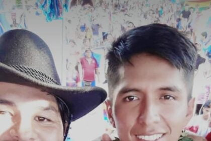 Presidente del Senado, Andrónico Rodríguez, junto al activista Darío Gareca