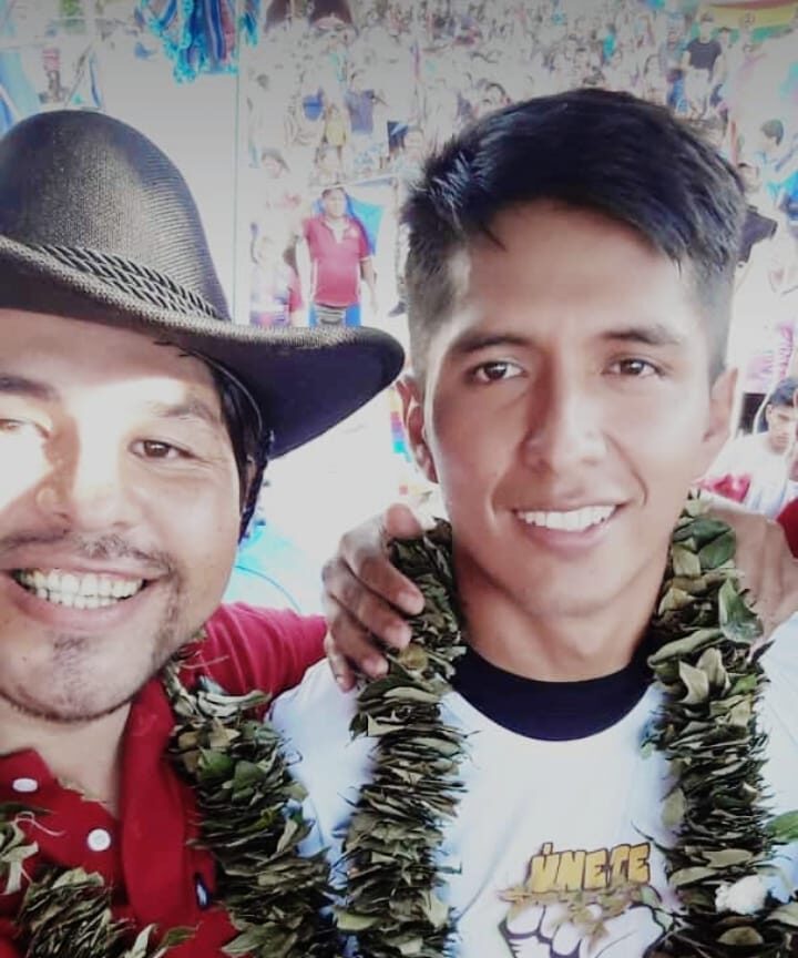 Presidente del Senado, Andrónico Rodríguez, junto al activista Darío Gareca